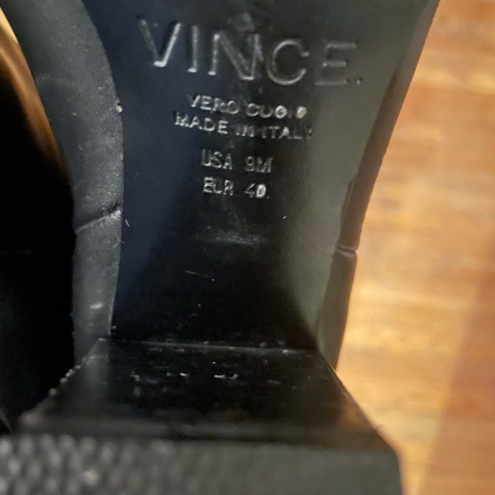 Black Leather Vince Boots Size 9/40 - Picture 5 of 5